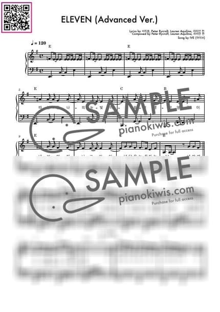 Score > ELEVEN / Intermediate - IVE by 듣다뮤직 DEUTDAMUSIC Sheet music image-0