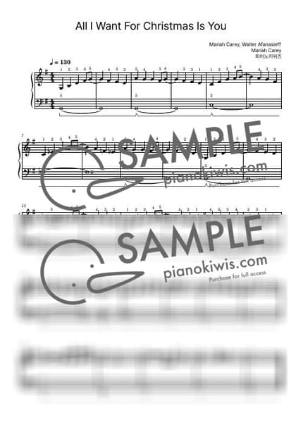 Score > All I Want For Christmas Is You / Beginner - Mariah Carey · Carol by PianoKiwis Sheet music image-0