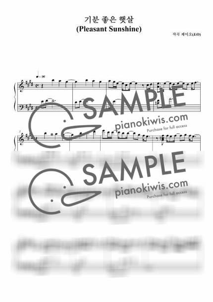 Score > Pleasant Sunshine / 뉴에이지 자작곡 - J.O by 제이오 Sheet music image-0