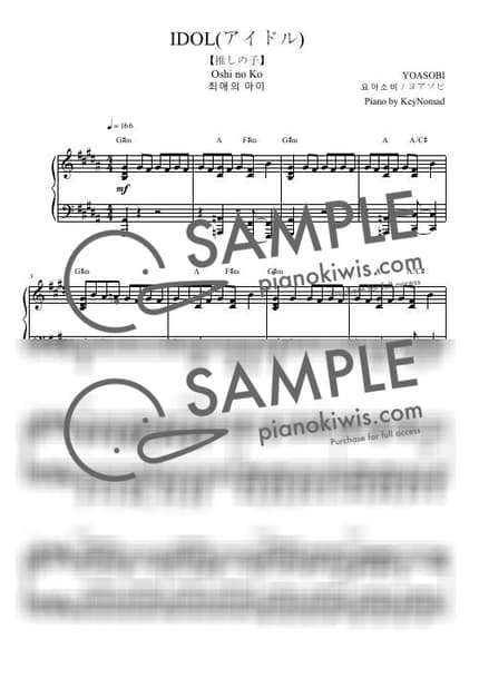 Score > Idol - YOASOBI · OSHI NO KO OP by KeyNomad Sheet music image-0
