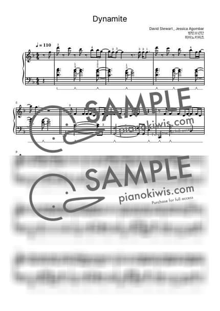 Score > Dynamite / Intermediate - BTS by PianoKiwis Sheet music image-0