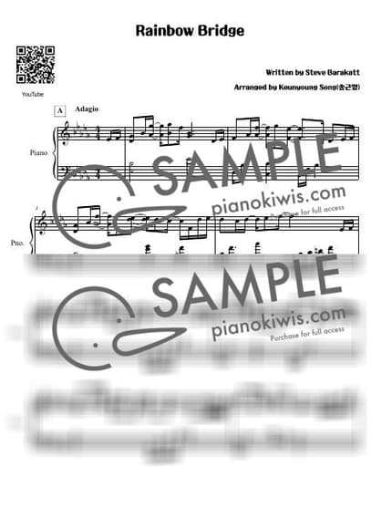 Score > Rainbow Bridge - Steve Barakatt by 피아니스트 송근영 Pianist Keunyoung Song Sheet music image-0