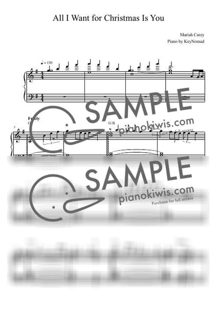 악보 > All I Want For Christmas Is You - Mariah Carey · 캐롤 by KeyNomad 악보 이미지-0