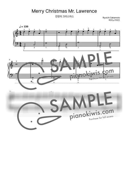Score > Merry Christmas Mr. Lawrence / Beginner - Ryuichi Sakamoto · Merry Christmas Mr. Lawrence OST by PianoKiwis Sheet music image-0