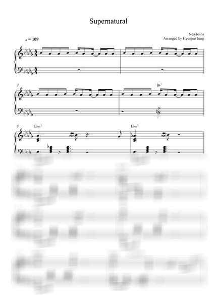악보 > Supernatural - NewJeans by Hyunjoo Jung 악보 이미지-0