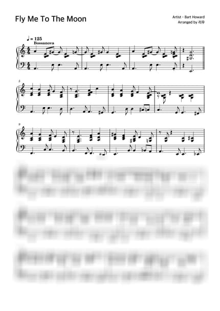 악보 > Fly Me To The Moon / 보사노바 버전 - Bart Howard by 리우 악보 이미지-0