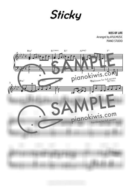악보 > Sticky - KISS OF LIFE by 아율뮤직 악보 이미지-0