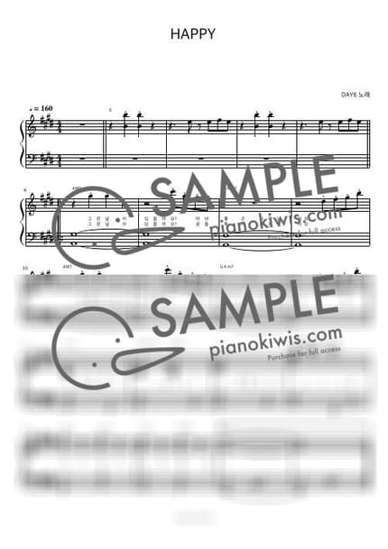 Score > HAPPY / 피아노 반주 - DAY6 by 피아노정류장 Sheet music image-0