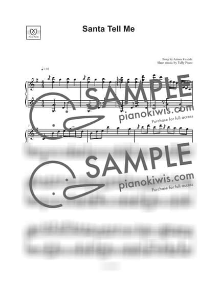 Score > Santa Tell Me - Ariana Grande · Carol by Tully Piano Sheet music image-0
