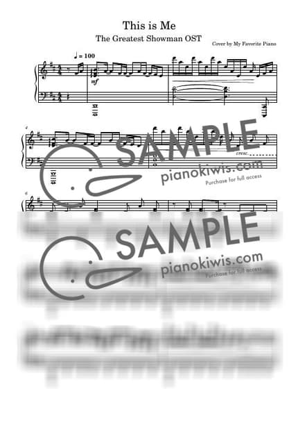 악보 > This Is Me / 고급 악보 - 위대한 쇼맨 OST by My Favorite Piano 악보 이미지-0