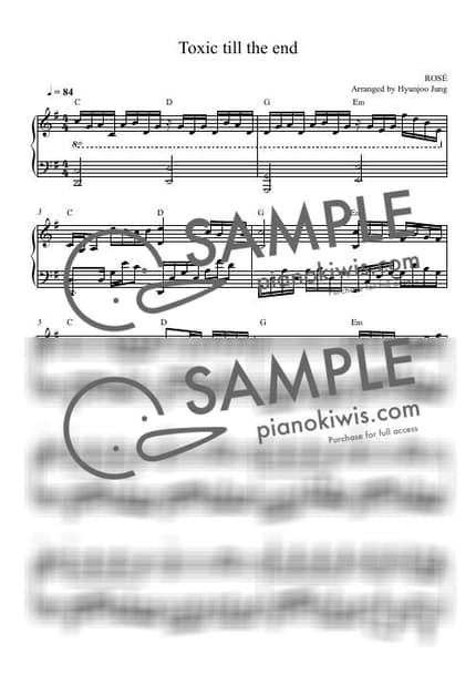 Score > toxic till the end - ROSÉ by Hyunjoo Jung Sheet music image-0