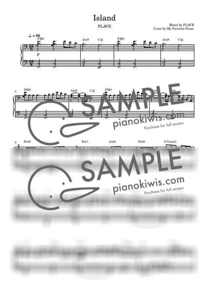 Score > Island / Intermediate - PLAVE by My Favorite Piano Sheet music image-0