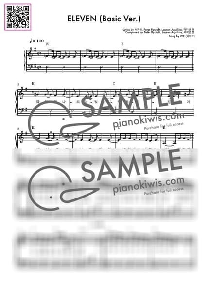 악보 > ELEVEN / 쉬운버전 - IVE by 듣다뮤직 DEUTDAMUSIC 악보 이미지-0