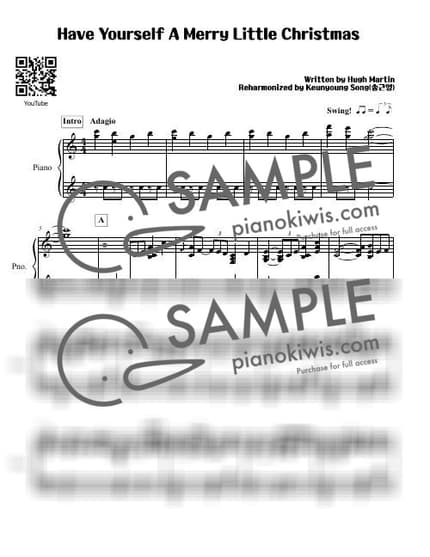 악보 > Have Yourself A Merry Little Christmas - Hugh Martin · 캐롤 by 피아니스트 송근영 Pianist Keunyoung Song 악보 이미지-0