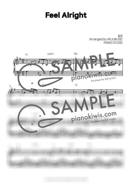 Score > Feel Alright - Zitten by AYULMUSIC Sheet music image-0
