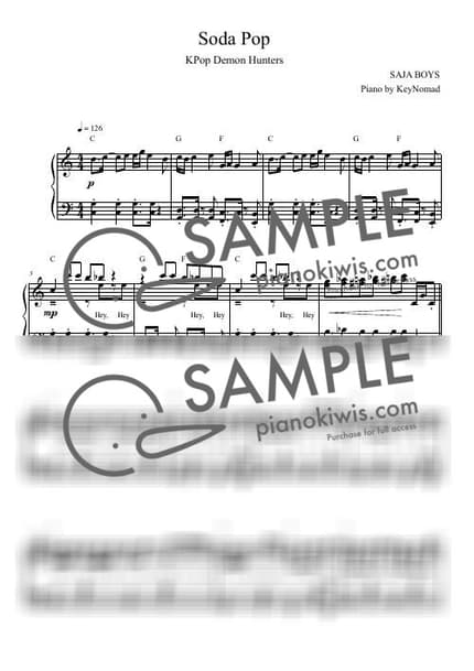 Score > Soda Pop - Saja Boys · KPop Demon Hunters OST by KeyNomad Sheet music image-0