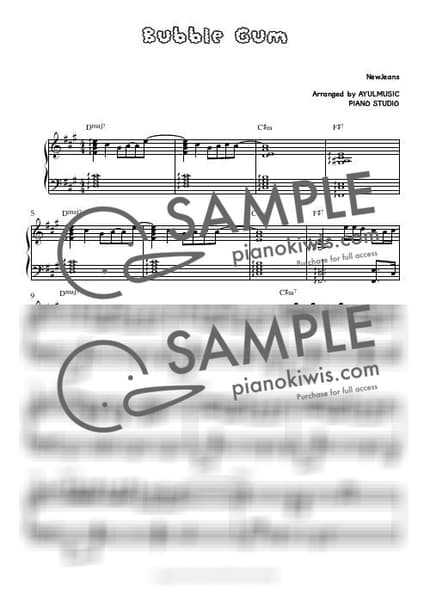 Score > Bubble Gum - NewJeans by AYULMUSIC Sheet music image-0