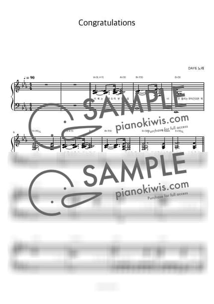 Score > Congratulations / 피아노 반주 - DAY6 by 피아노정류장 Sheet music image-0