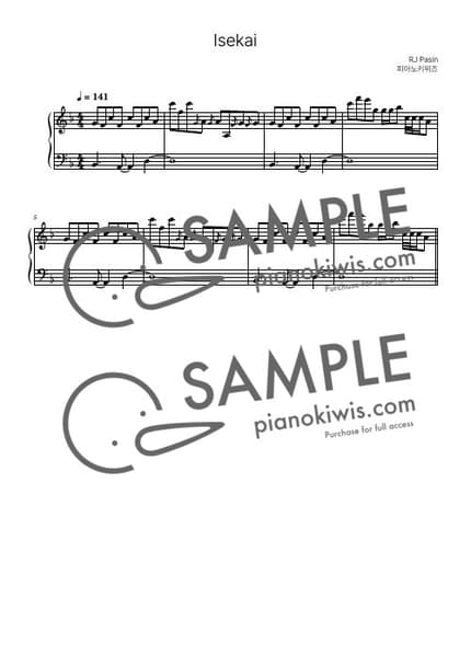 Score > Isekai / 짧은 악보 - RJ Pasin by PianoKiwis Sheet music image-0