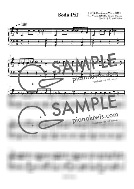 Score > Soda Pop / Easy - Saja Boys · KPop Demon Hunters OST by Add Piano Sheet music image-0