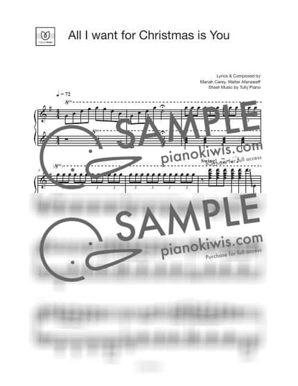 악보 > All I Want For Christmas Is You - Mariah Carey · 캐롤 by Tully Piano 악보 이미지-0