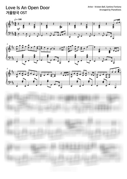 Score > Love Is an Open Door - Kristen Bell · FROZEN OST by PianoKiwis Sheet music image-0