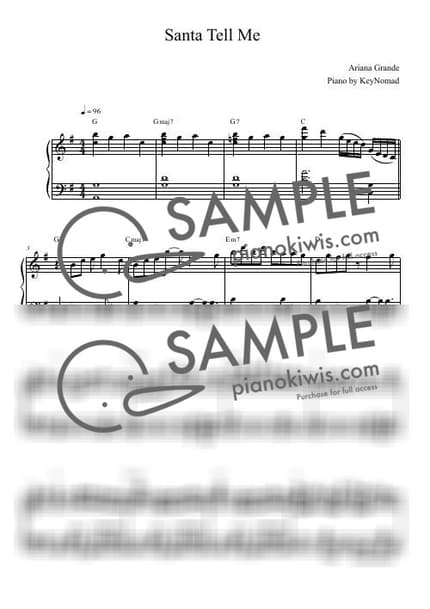 Score > Santa Tell Me - Ariana Grande · Carol by KeyNomad Sheet music image-0
