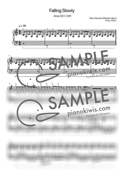 Score > Falling Slowly / Intermediate - Glen Hansard, Marketa Irglova · Once OST by PianoKiwis Sheet music image-0