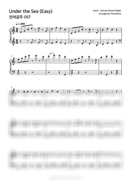 Score > Under The Sea / Easy - Alan Menken · The Little Mermaid OST by PianoKiwis Sheet music image-0