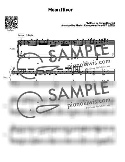 Score > Moon River - Henry Mancini · Breakfast at Tiffany's OST by 피아니스트 송근영 Pianist Keunyoung Song Sheet music image-0