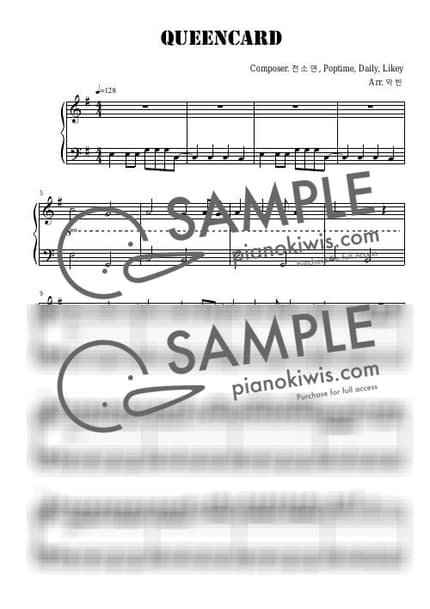 악보 > 퀸카 (Queencard) / 1절, 쉬운악보 - 아이들 (i-dle) by 악빈 악보 이미지-0