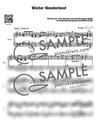 Score > Winter Wonderland - Felix Bernard · Carol by 피아니스트 송근영 Pianist Keunyoung Song Sheet music image-0