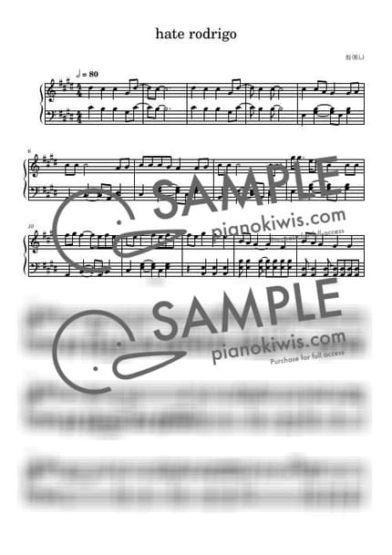 Score > Hate Rodrigo (Feat. YUQI) - YENA by marasy love Sheet music image-0