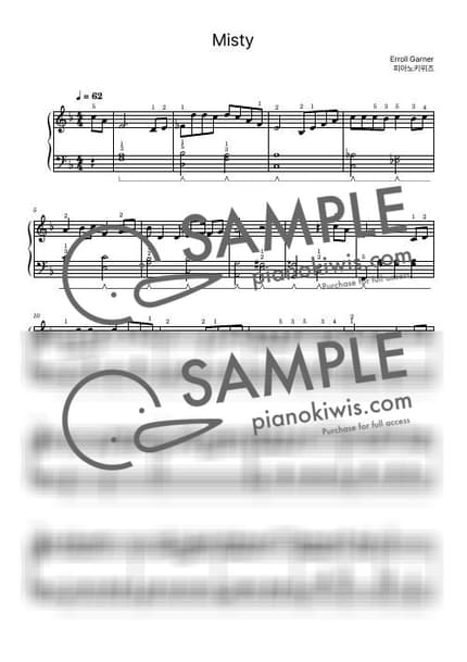 Score > Misty / Basic - Erroll Garner by PianoKiwis Sheet music image-0