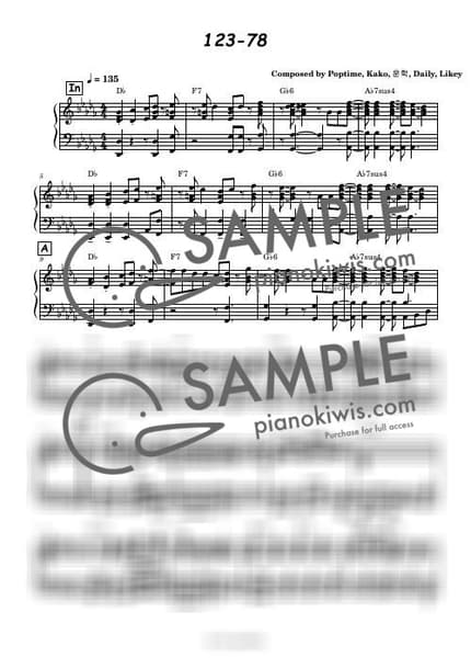 Score > 123-78 - BOYNEXTDOOR by 스페셜키 Sheet music image-0