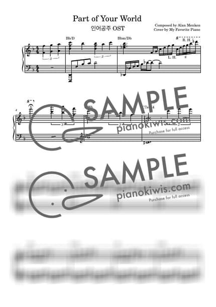 Score > Part Of Your World / Advanced - Alan Menken · The Little Mermaid OST by My Favorite Piano Sheet music image-0
