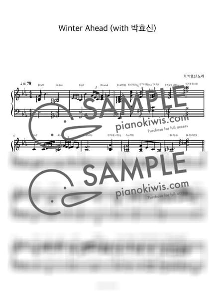 악보 > Winter Ahead / 피아노 반주 - 뷔 (V), 박효신 by 피아노정류장 악보 이미지-0