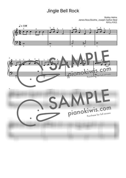 악보 > Jingle Bell Rock / 입문 - Bobby Helms by 피아노키위즈 악보 이미지-0