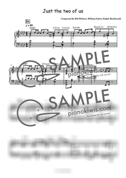 악보 > Just The Two Of Us - Grover Washington Jr., Bill Withers by 스페셜키 악보 이미지-0