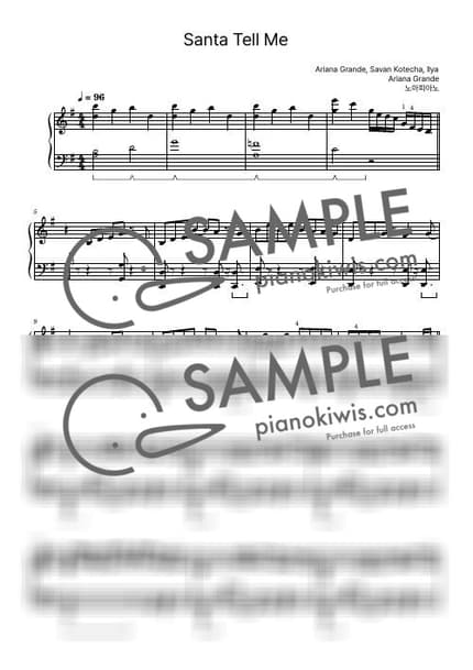 Score > Santa Tell Me / Intermediate - Ariana Grande · Carol by PianoKiwis Sheet music image-0