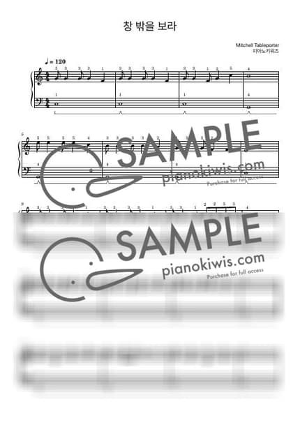 Score > Look Out the Window / Beginner - Mitchell Tableporter · Carol by PianoKiwis Sheet music image-0