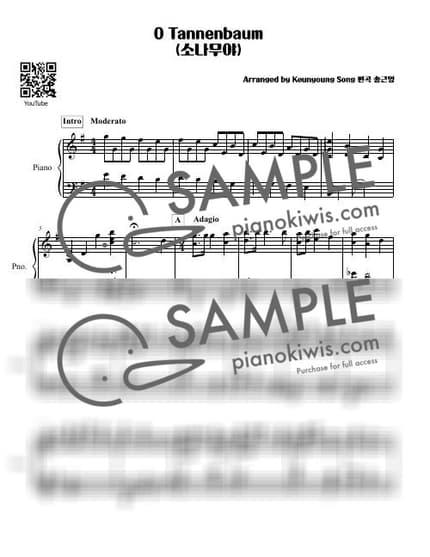 Score > O Tannenbaum - Traditional · Carol by 피아니스트 송근영 Pianist Keunyoung Song Sheet music image-0