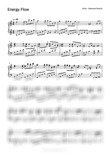 악보 > Energy Flow - 류이치 사카모토 by 피아노키위즈 악보 이미지-0