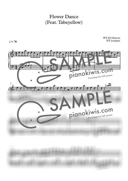 악보 > Flower Dance / 쉬운버전 - DJ Okawari by 주키플리(jookiiply) 악보 이미지-0