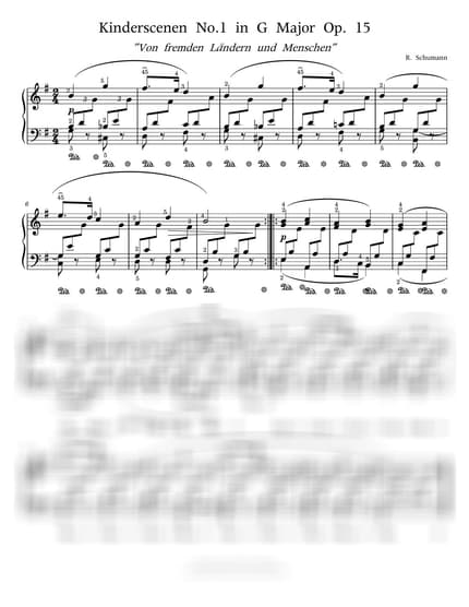 악보 > 미지의 나라들 - 슈만 (R. Schumann) · 어린이 정경 by 피아노키위즈 악보 이미지-0