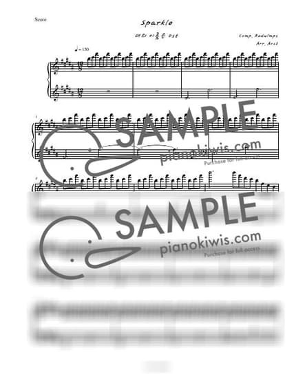 Score > Sparkle / 편곡 Ver. - RADWIMPS · your name. OST by Aost Sheet music image-0