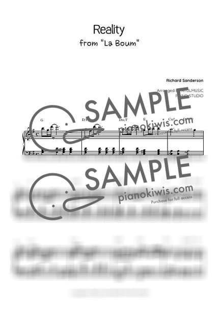 악보 > Reality - Richard Sanderson · La Boum OST by 아율뮤직 악보 이미지-0