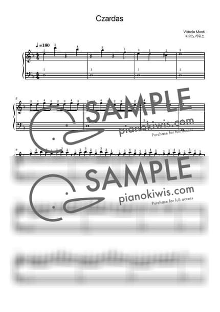 Score > Czardas / Beginner - V. Monti by PianoKiwis Sheet music image-0
