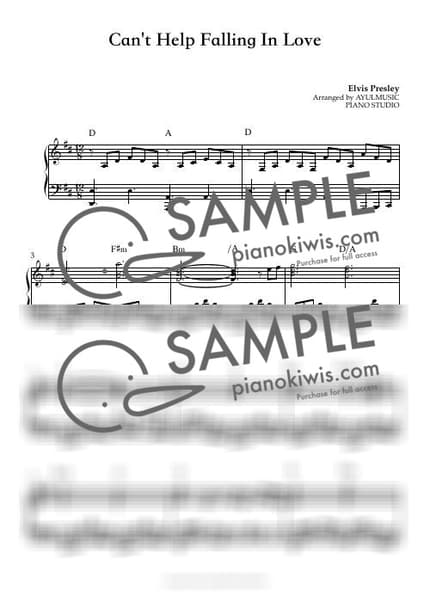 악보 > Can't Help Falling In Love - Elvis Presley by 아율뮤직 악보 이미지-0