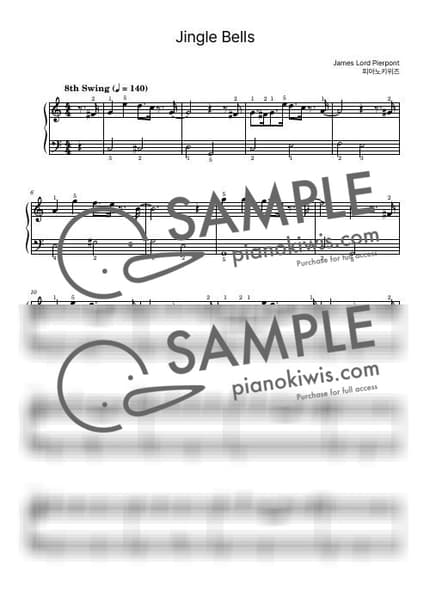 악보 > 징글벨 / 초급 - Traditional by 피아노키위즈 악보 이미지-0